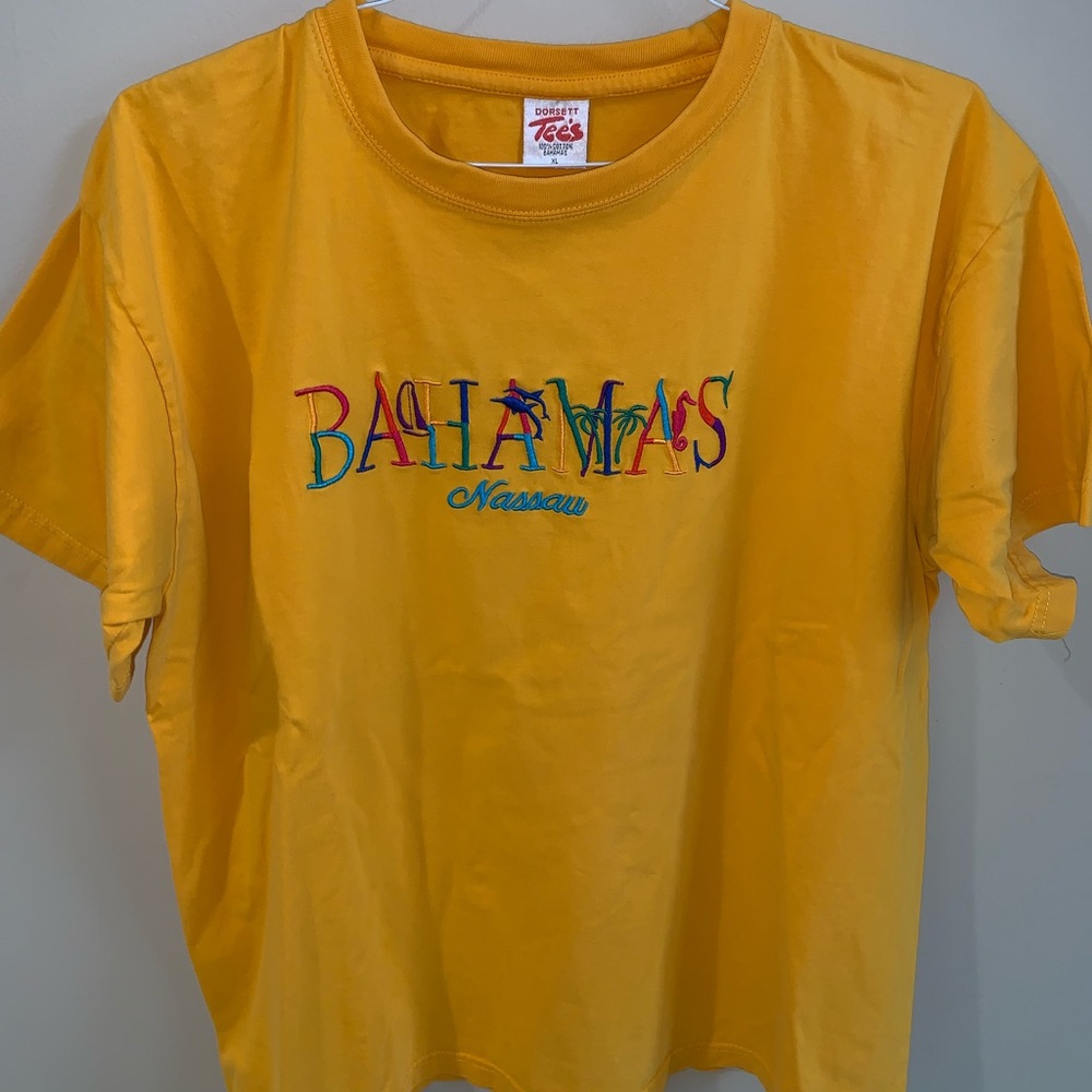 Bahamas Nassau embroidered t-shirt yellow